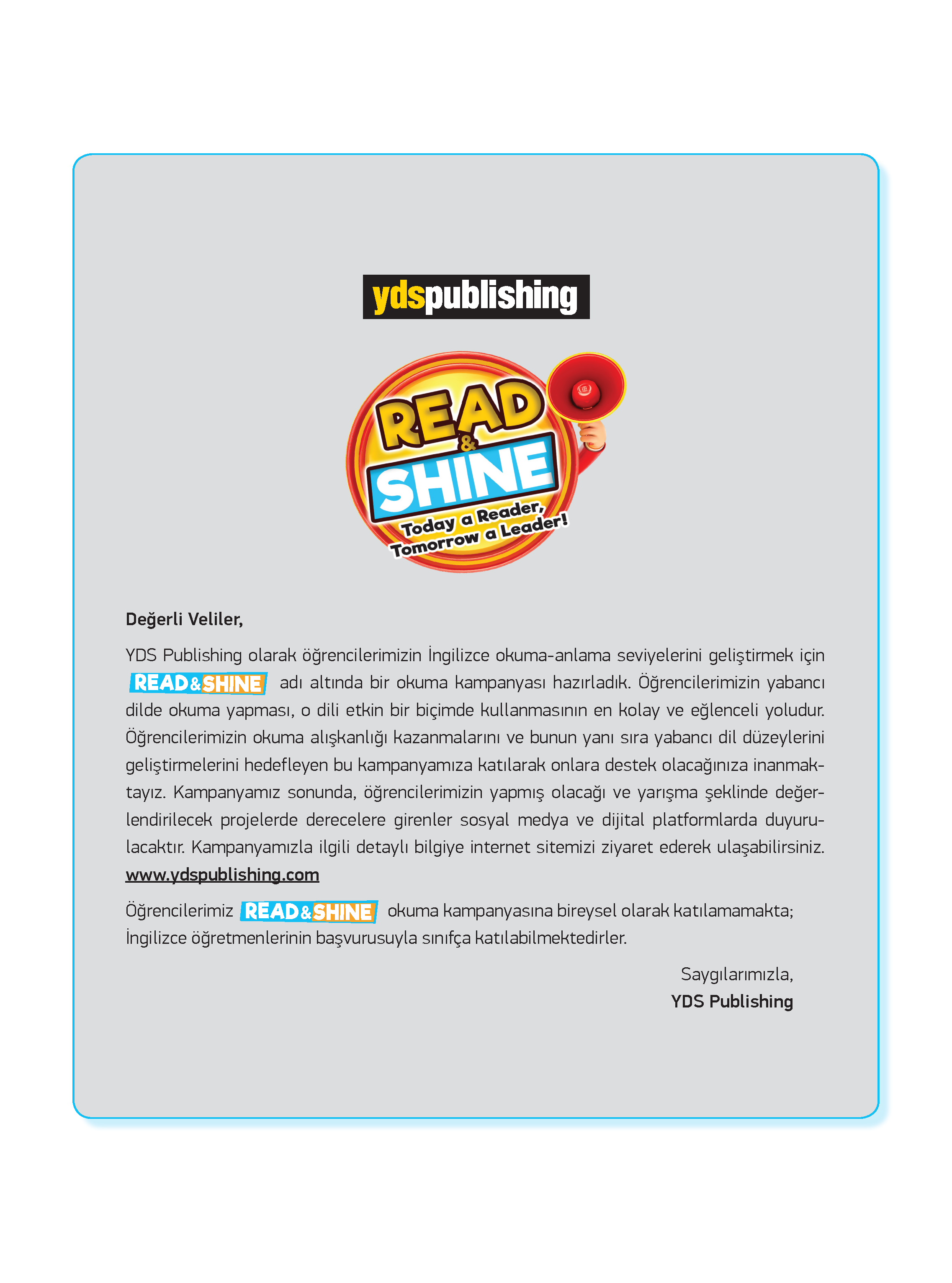 Read & Shine Kampanyası Hk.