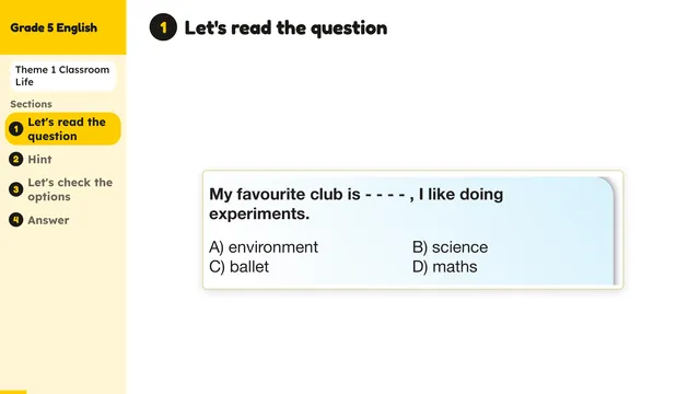 Beyond English 5 Test Book Test 1269142 Soru 1