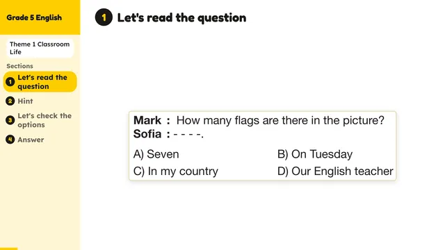 Beyond English 5 Test Book Test 1269142 Soru 16