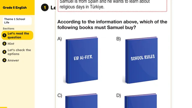 Beyond English 5 Test Book Test 1269143 Soru 7