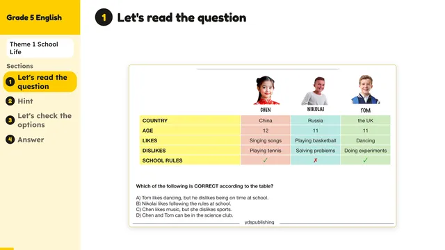 Beyond English 5 Test Book Test 1269144 Soru 8