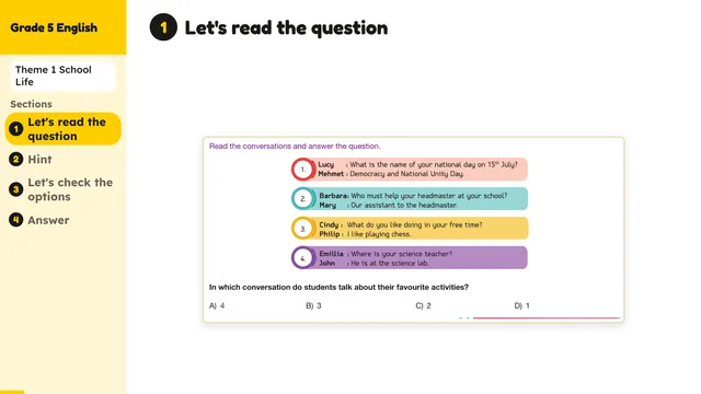 Beyond English 5 Test Book Test 1269146 Soru 6