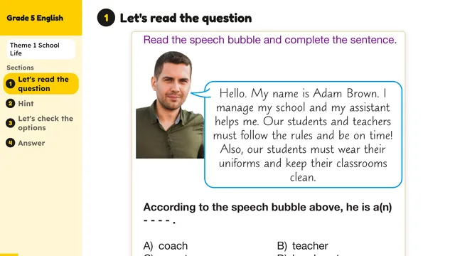 Beyond English 5 Test Book Test 1269146 Soru 8