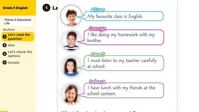 Beyond English 5 Test Book Test 1269148 Soru 1