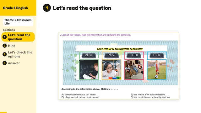 Beyond English 5 Test Book Test 1269149 Soru 10