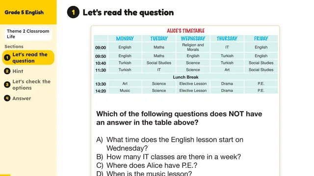Beyond English 5 Test Book Test 1269151 Soru 5