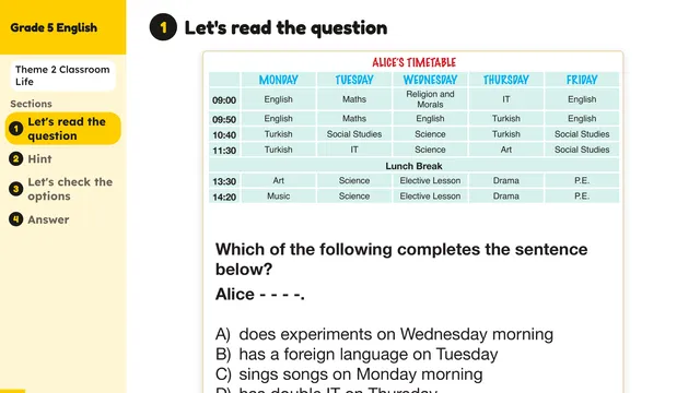 Beyond English 5 Test Book Test 1269151 Soru 6