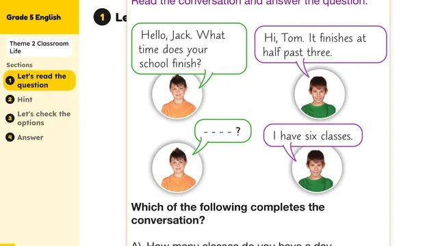 Beyond English 5 Test Book Test 1269151 Soru 7