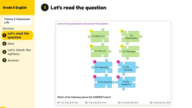 Beyond English 5 Test Book Test 1269152 Soru 1