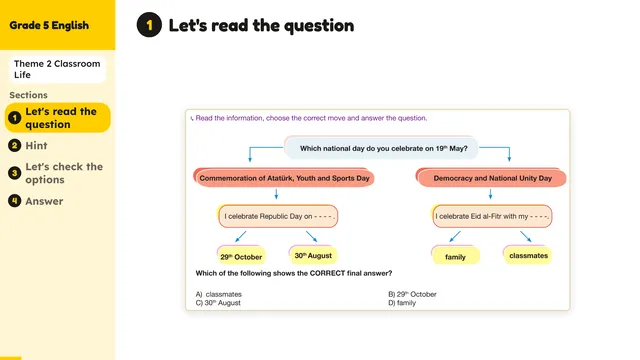 Beyond English 5 Test Book Test 1269152 Soru 10