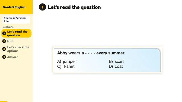 Beyond English 5 Test Book Test 1269153 Soru 1
