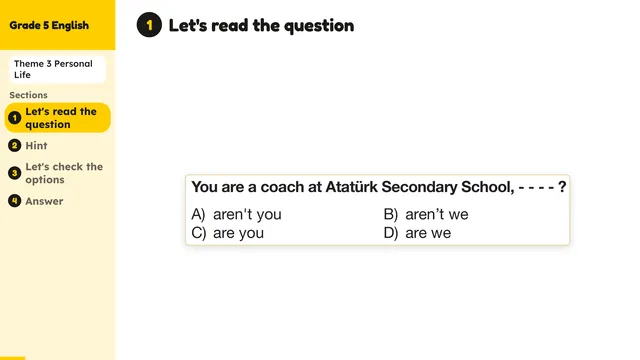 Beyond English 5 Test Book Test 1269153 Soru 17