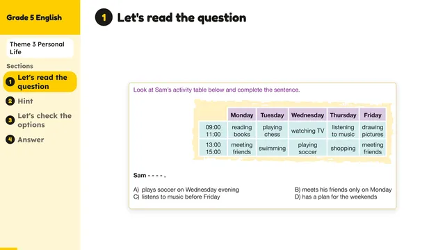Beyond English 5 Test Book Test 1269154 Soru 5