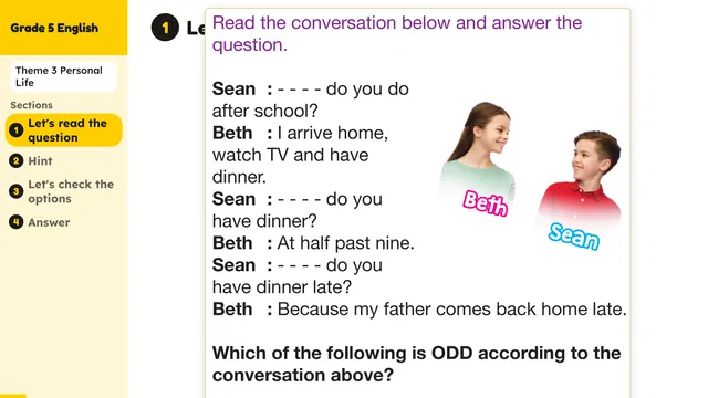 Beyond English 5 Test Book Test 1269154 Soru 7