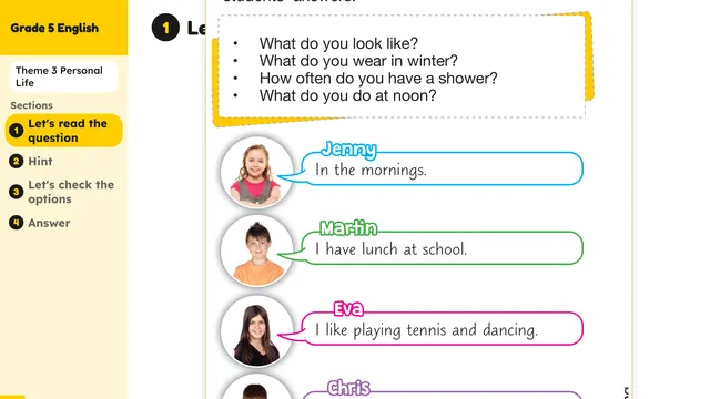 Beyond English 5 Test Book Test 1269155 Soru 1