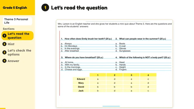 Beyond English 5 Test Book Test 1269156 Soru 5