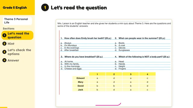 Beyond English 5 Test Book Test 1269156 Soru 6
