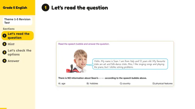 Beyond English 5 Test Book Test 1269158 Soru 1