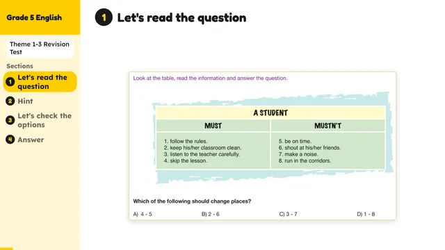 Beyond English 5 Test Book Test 1269158 Soru 2
