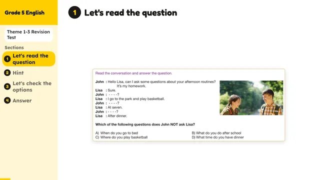 Beyond English 5 Test Book Test 1269158 Soru 4