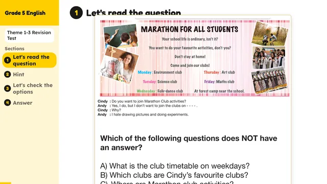 Beyond English 5 Test Book Test 1269158 Soru 6