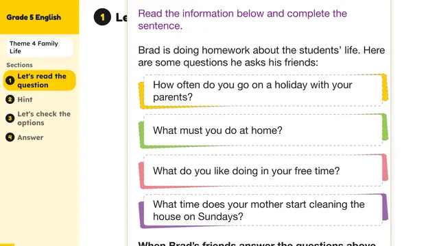 Beyond English 5 Test Book Test 1269162 Soru 7