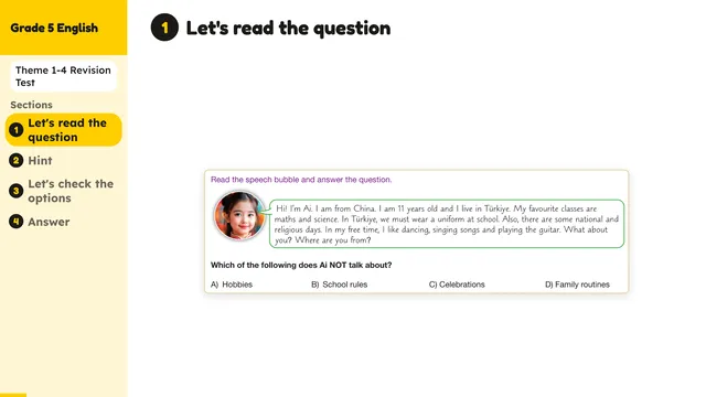 Beyond English 5 Test Book Test 1269164 Soru 4