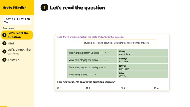 Beyond English 5 Test Book Test 1269164 Soru 5