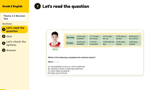 Beyond English 5 Test Book Test 1269164 Soru 9