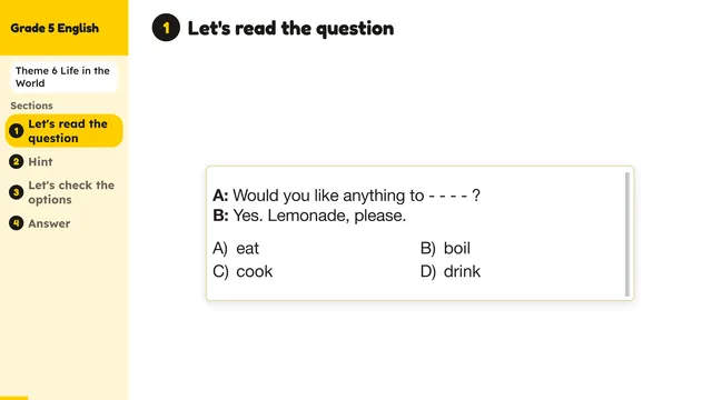 Beyond English 5 Test Book Test 1269171 Soru 8