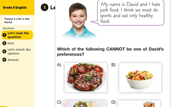 Beyond English 5 Test Book Test 1269172 Soru 1