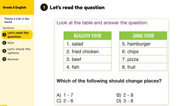 Beyond English 5 Test Book Test 1269172 Soru 7