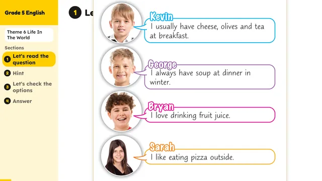 Beyond English 5 Test Book Test 1269173 Soru 1