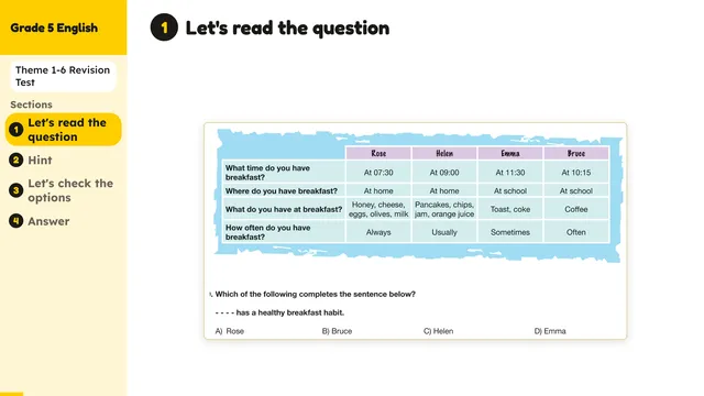 Beyond English 5 Test Book Test 1269176 Soru 10