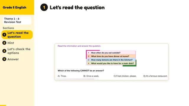 Beyond English 5 Test Book Test 1269176 Soru 5
