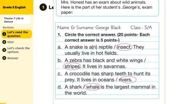 Beyond English 5 Test Book Test 1269181 Soru 5