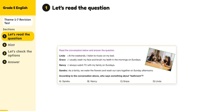 Beyond English 5 Test Book Test 1269182 Soru 7
