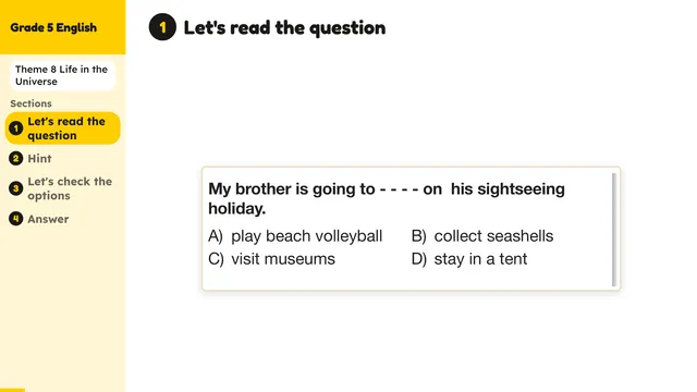 Beyond English 5 Test Book Test 1269183 Soru 8
