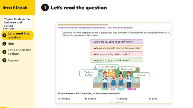 Beyond English 5 Test Book Test 1269185 Soru 1