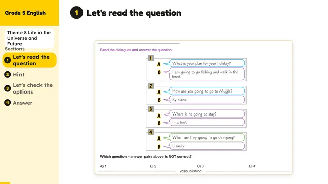 Beyond English 5 Test Book Test 1269187 Soru 8