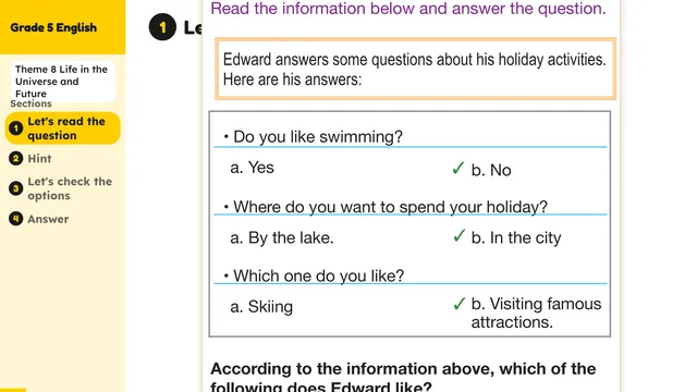 Beyond English 5 Test Book Test 1269187 Soru 9