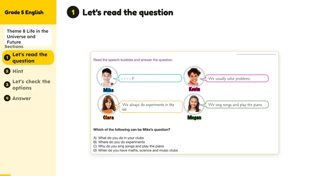 Beyond English 5 Test Book Test 1269188 Soru 1