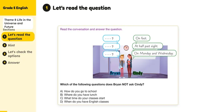Beyond English 5 Test Book Test 1269188 Soru 2