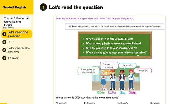 Beyond English 5 Test Book Test 1269189 Soru 1