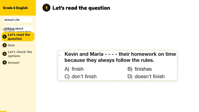 Beyond English 6 Test Book Test 1269196 Soru 16