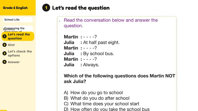 Beyond English 6 Test Book Test 1269197 Soru 2