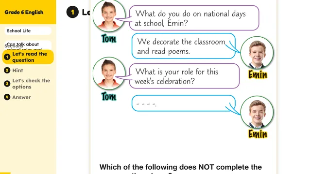 Beyond English 6 Test Book Test 1269198 Soru 2