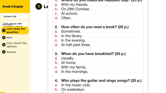 Beyond English 6 Test Book Test 1269198 Soru 4
