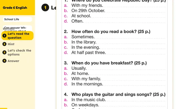 Beyond English 6 Test Book Test 1269198 Soru 5