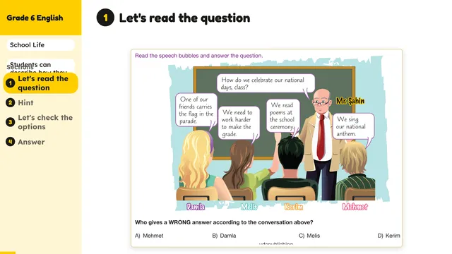 Beyond English 6 Test Book Test 1269198 Soru 8